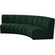 Meridian Furniture Infinity Green Boucle Fabric 3pc. Modular Sectional