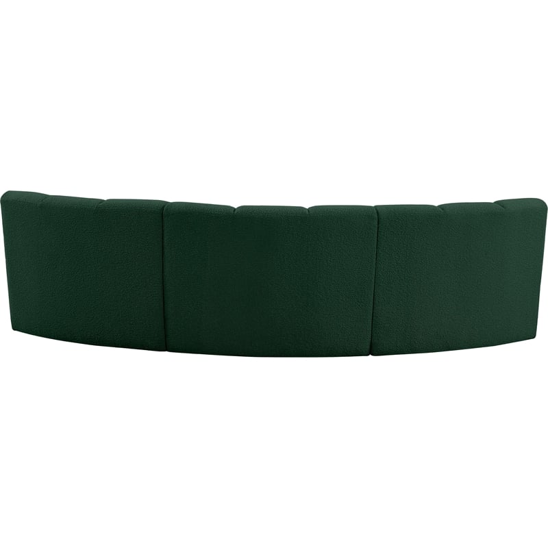 Meridian Furniture Infinity Green Boucle Fabric 3pc. Modular Sectional