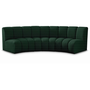 Meridian Furniture Infinity Green Boucle Fabric 3pc. Modular Sectional