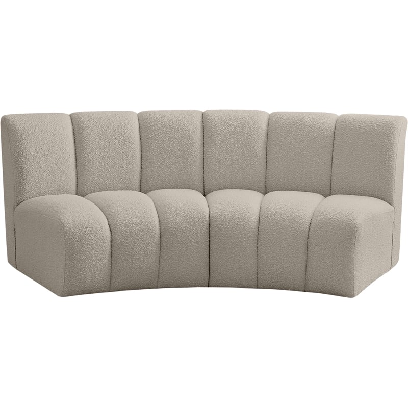 Meridian Furniture Infinity Brown Boucle Fabric 2pc. Modular Sectional