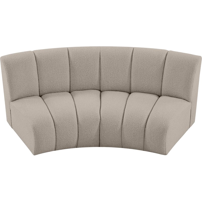 Meridian Furniture Infinity Brown Boucle Fabric 2pc. Modular Sectional