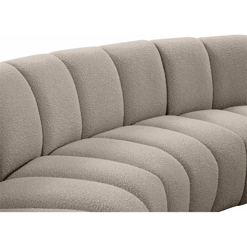 Meridian Furniture Infinity Brown Boucle Fabric 3pc. Modular Sectional