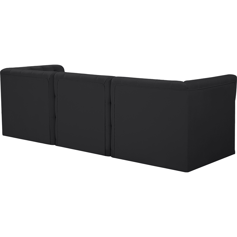 Meridian Furniture Tuft Black Velvet Modular Sofa