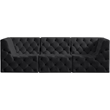 Meridian Furniture Tuft Black Velvet Modular Sofa