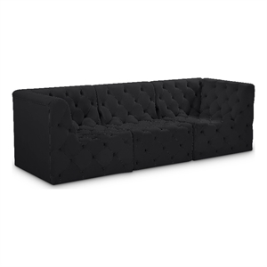 Meridian Furniture Tuft Black Velvet Modular Sofa
