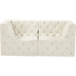 Meridian Furniture Tuft Cream Velvet Modular Sofa