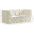 Meridian Furniture Tuft Cream Velvet Modular Sofa