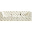 Meridian Furniture Tuft Cream Velvet Modular Sofa