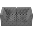 Meridian Furniture Tuft Grey Velvet Modular Sofa
