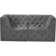 Meridian Furniture Tuft Grey Velvet Modular Sofa