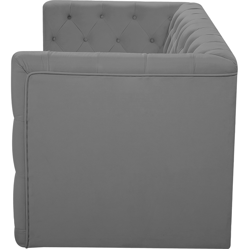 Meridian Furniture Tuft Grey Velvet Modular Sofa