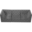 Meridian Furniture Tuft Grey Velvet Modular Sofa