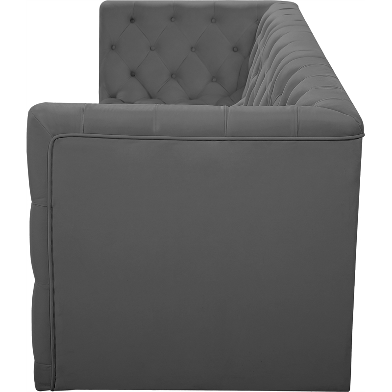 Meridian Furniture Tuft Grey Velvet Modular Sofa