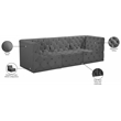 Meridian Furniture Tuft Grey Velvet Modular Sofa