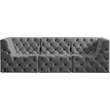 Meridian Furniture Tuft Grey Velvet Modular Sofa