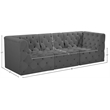 Meridian Furniture Tuft Grey Velvet Modular Sofa