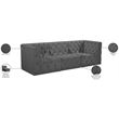 Meridian Furniture Tuft Grey Velvet Modular Sofa