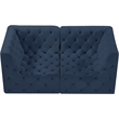 Meridian Furniture Tuft Navy Velvet Modular Sofa