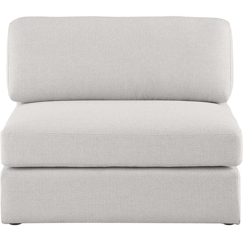 Meridian Furniture Beckham Beige Durable Linen Textured Fabric Armless