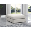 Meridian Furniture Beckham Beige Durable Linen Textured Fabric Ottoman