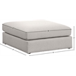 Meridian Furniture Beckham Beige Durable Linen Textured Fabric Ottoman