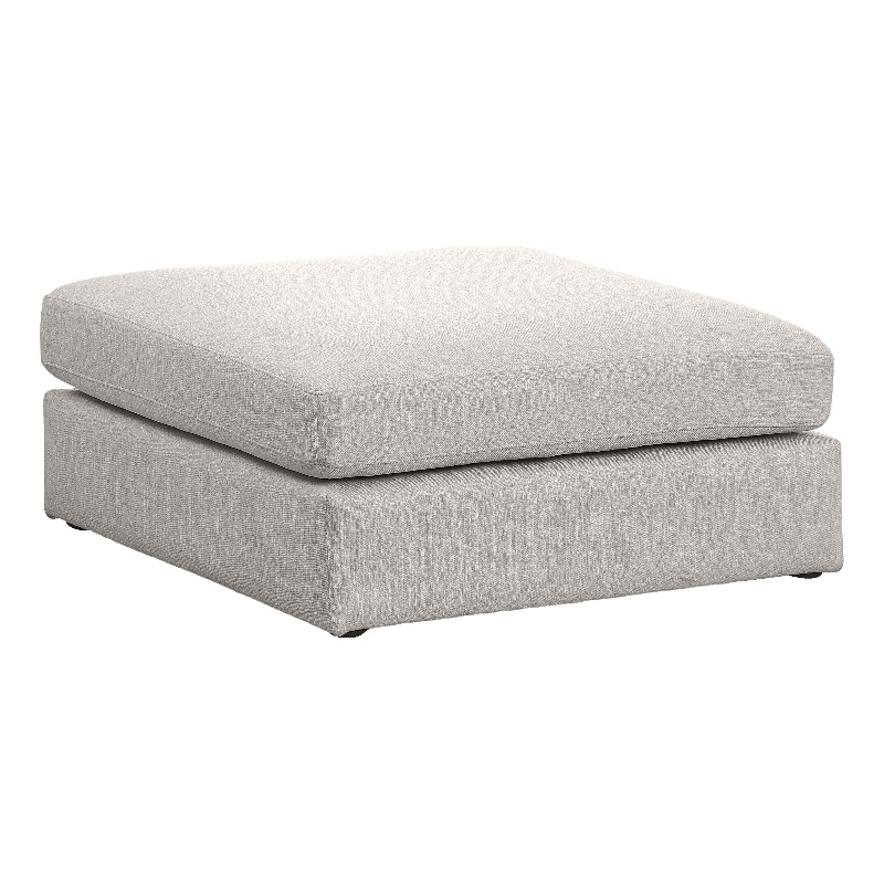 Meridian Furniture Beckham Beige Durable Linen Textured Fabric Ottoman