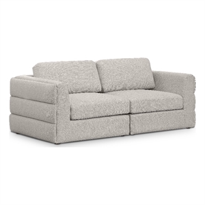 Meridian Furniture Beckham Beige Durable Linen Textured Fabric Modular Sofa