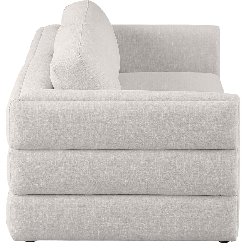Meridian Furniture Beckham Beige Durable Linen Textured Fabric Modular Sofa