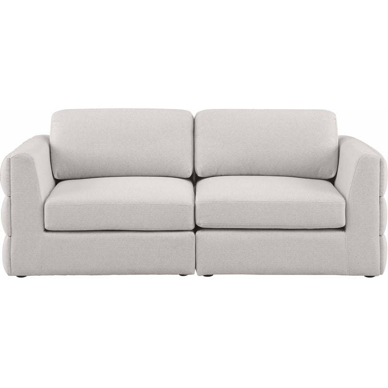 Meridian Furniture Beckham Beige Durable Linen Textured Fabric Modular Sofa