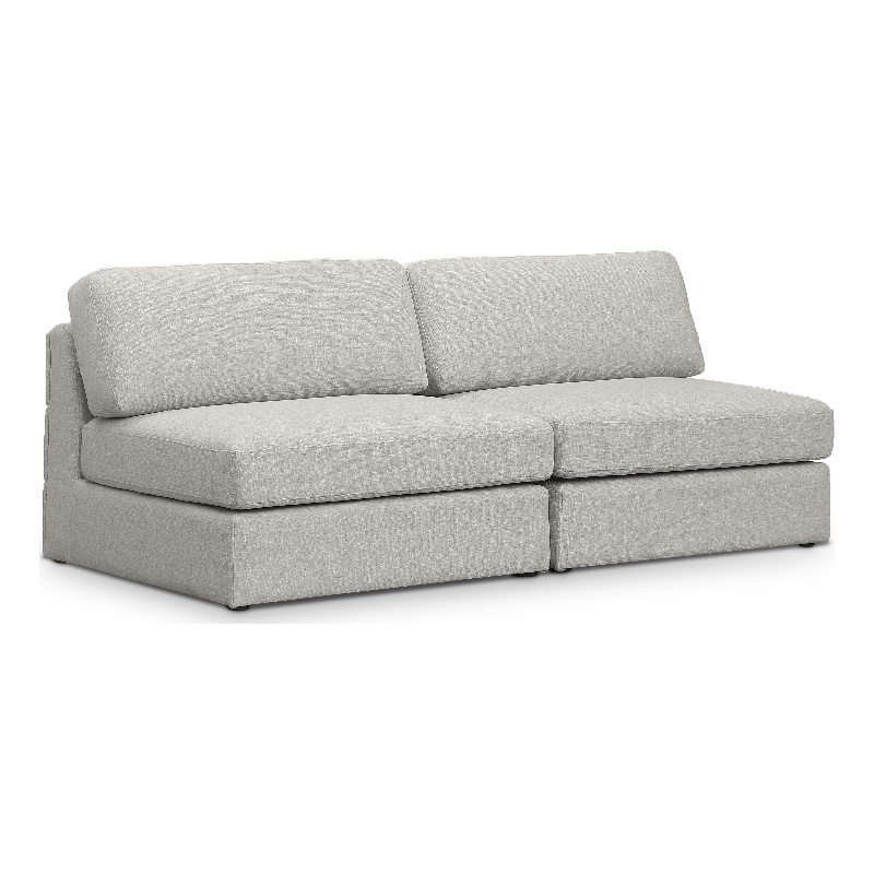 Meridian Furniture Beckham Beige Durable Linen Textured Fabric Modular Sofa
