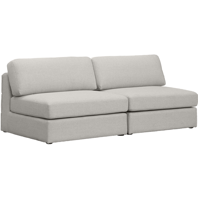 Meridian Furniture Beckham Beige Durable Linen Textured Fabric Modular Sofa