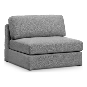 Meridian Furniture Beckham Grey Durable Linen Textured Fabric Armless