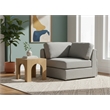 Meridian Furniture Beckham Grey Durable Linen Textured Fabric Corner