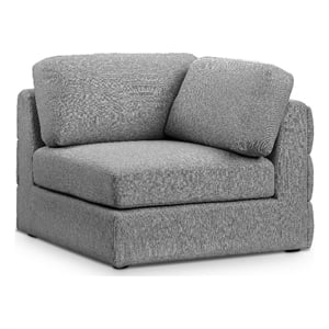 Meridian Furniture Beckham Grey Durable Linen Textured Fabric Corner