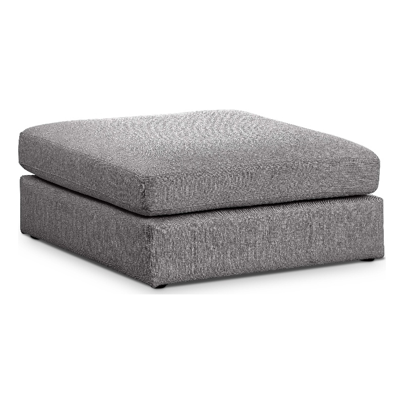 Meridian Furniture Beckham Grey Durable Linen Textured Fabric Ottoman