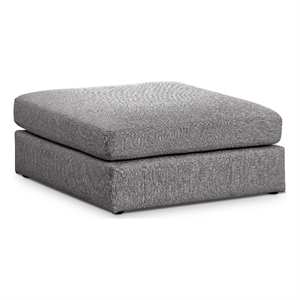 Meridian Furniture Beckham Grey Durable Linen Textured Fabric Ottoman
