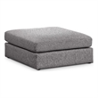 Meridian Furniture Beckham Grey Durable Linen Textured Fabric Ottoman