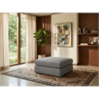Meridian Furniture Beckham Grey Durable Linen Textured Fabric Ottoman