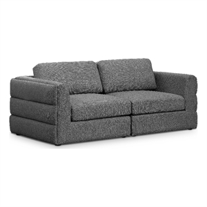 Meridian Furniture Beckham Grey Durable Linen Textured Fabric Modular Sofa