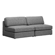 Meridian Furniture Beckham Grey Durable Linen Textured Fabric Modular Sofa