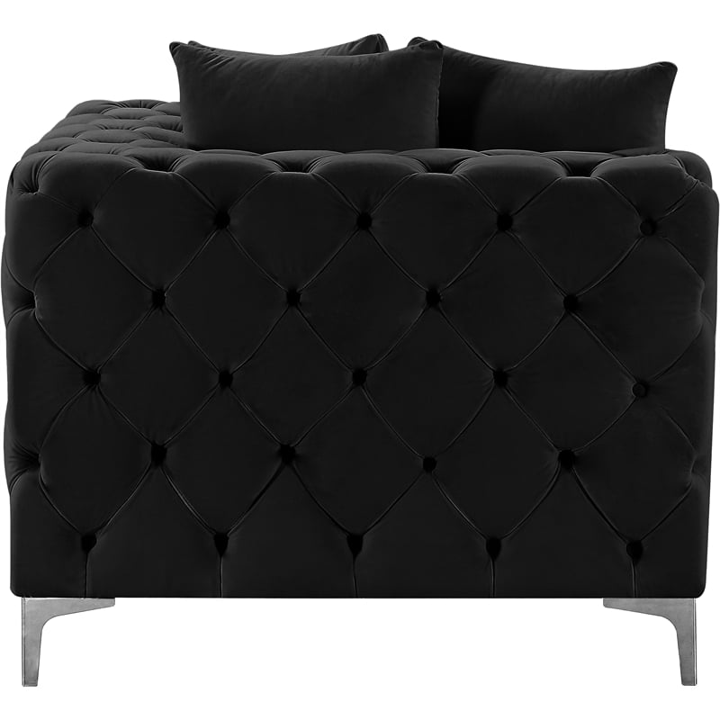 Meridian Furniture Tremblay Black Velvet Corner Chair