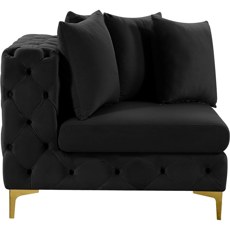 Meridian Furniture Tremblay Black Velvet Corner Chair