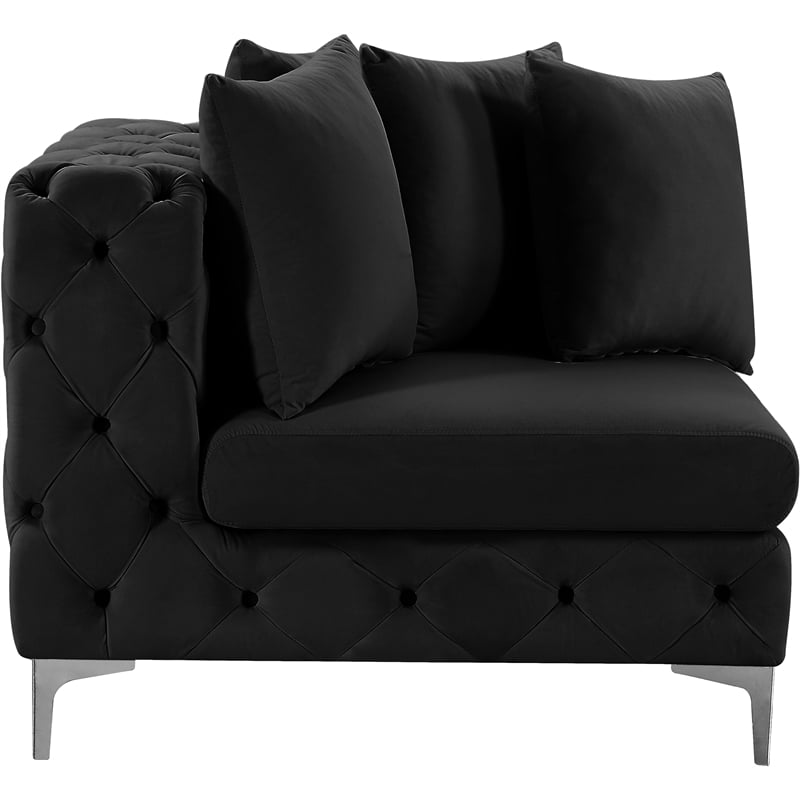 Meridian Furniture Tremblay Black Velvet Corner Chair