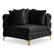 Meridian Furniture Tremblay Black Velvet Corner Chair