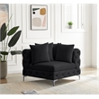Meridian Furniture Tremblay Black Velvet Corner Chair