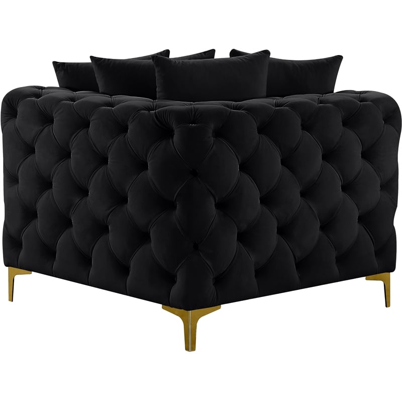 Meridian Furniture Tremblay Black Velvet Corner Chair