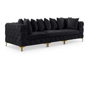 Meridian Furniture Tremblay Black Velvet Modular Sofa