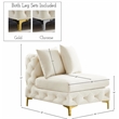 Meridian Furniture Tremblay Cream Velvet Armless Chair
