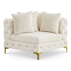 Meridian Furniture Tremblay Cream Velvet Corner Chair