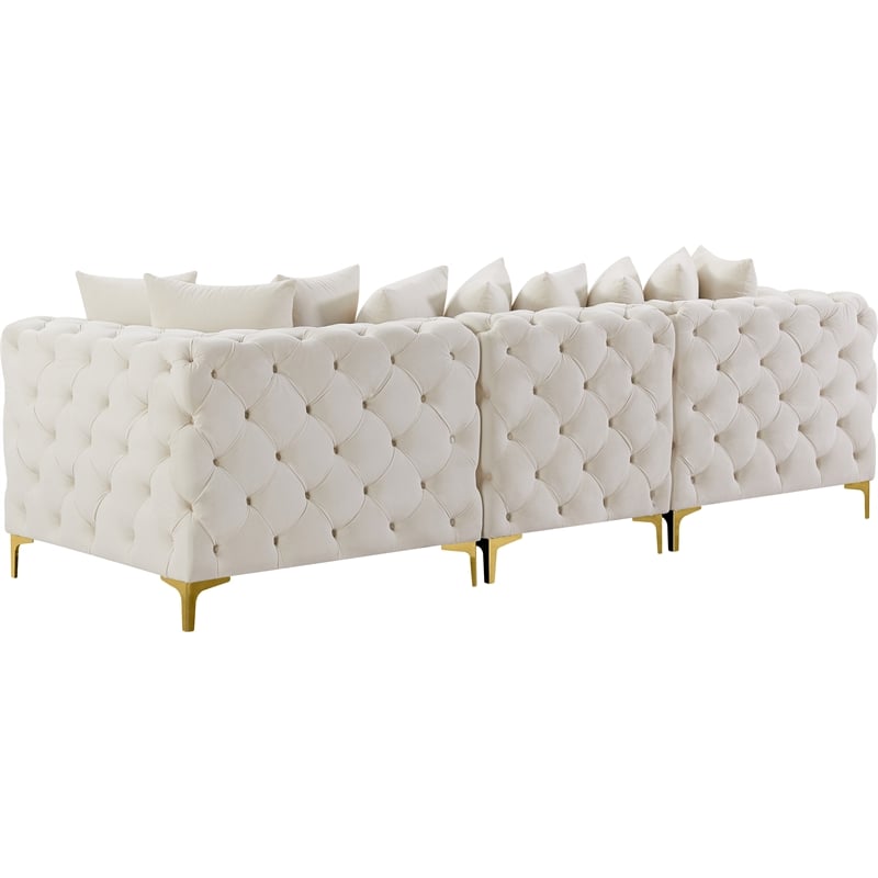 Meridian Furniture Tremblay Cream Velvet Modular Sofa